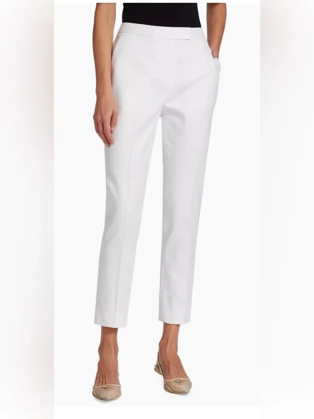Elie Tahari White Cropped Tailored Pants size 10
